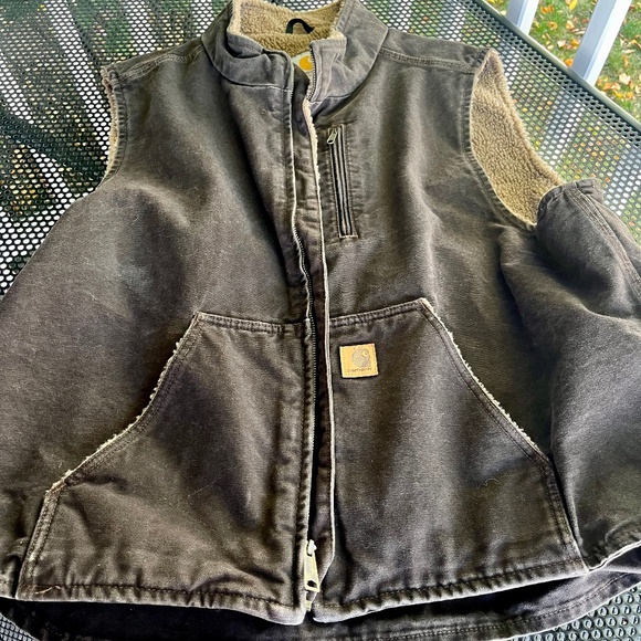 Men's CARHARTT Sherpa Lined Vest ~ VINTAGE ~2XL - Picture 2 of 9